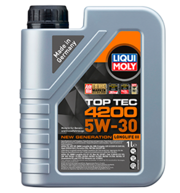 Envase de aceite LIQUI MOLY LIQUI MOLY TOP TEC 4200 5W30 FULL SINTETICO - QT 1LT grado 5W30 - Lubricentro Piloto